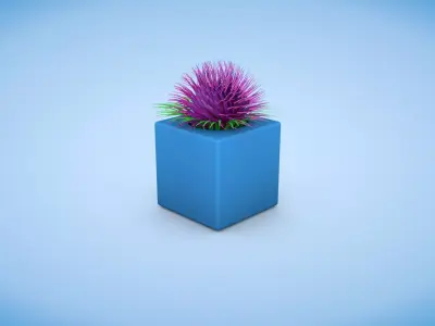 Exotic Pot Plant Low-poly 3D model