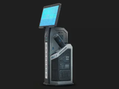 Sci Fi Terminal 02 Low Poly Low-poly 3D model