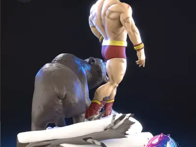 Zangief Street Fighter Statue Figurine stl printable 3D print model