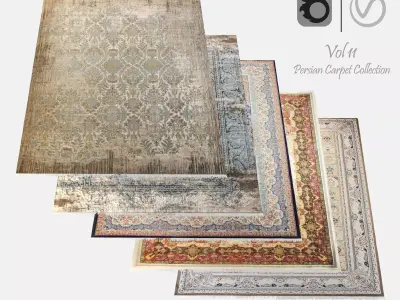 Persian Carpet Collection-vol11-4k texture Low-poly 3D model
