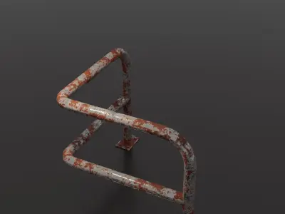 Steel barrier Low-poly 3D model