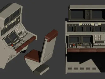 Control Desk Low-poly 3D model