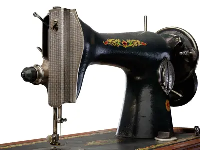 Sewing machine tool old damaged da1 Low-poly 3D model