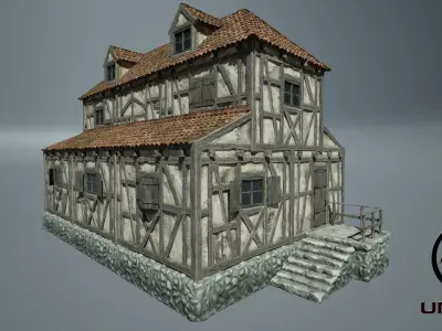 Medieval House 05 Game Ready Low-poly 3D model