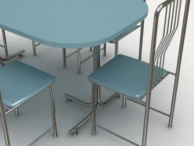 Chair and Table Set 3D model