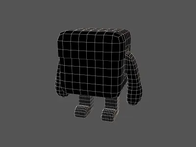 Cube Character 00006 CubeBot Low-poly 3D model