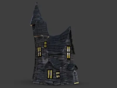 Haunted House Toon Low-poly 3D model