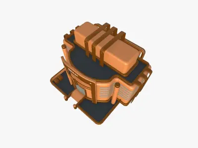 SciFi Bank A04 Orange - Sci Fi Exterior Design Low-poly 3D model