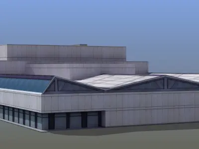 Bus Terminal Low-poly 3D model