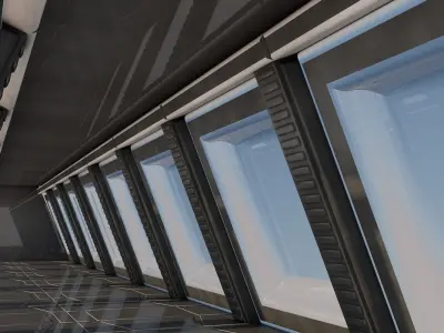 Sci Fi Tunnel Low-poly 3D model 10