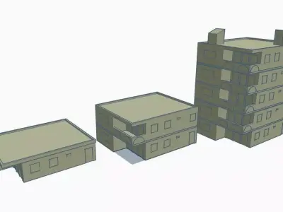 Z and H0 Gauge Spur - apartment blocks model train 3D print 3D print model