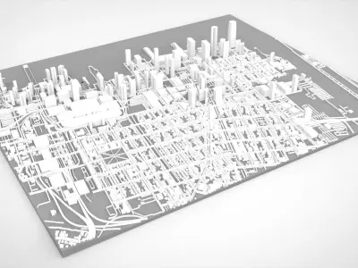 Cityscape New York USA fragment city  3D model purchase
