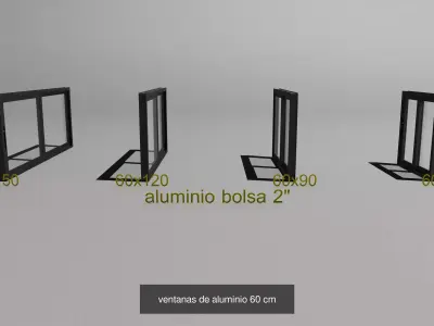 coleccion ventanas aluminio 3D Model Pack