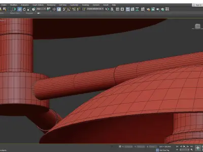 Julien Semi Flushmount Low-poly 3D model