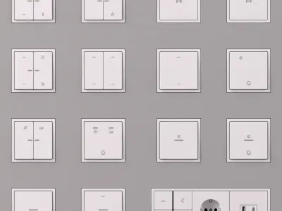 Jung LS  ZERO  Hospitality Kit 25 items 3D model