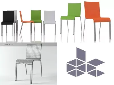 03 different chairs 3D model
