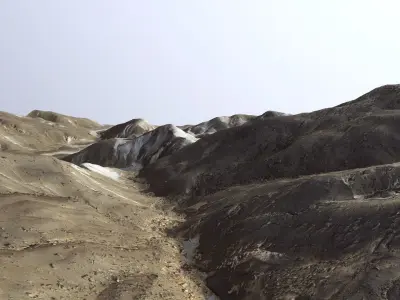 Valley Mountain Rocks Landscape Terrain Desert Cliff PBR 08 Low-poly 3D model