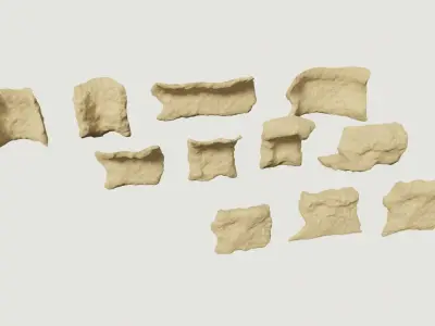 Environmental Cracked Rocks Vol4 - Game Ready and PBR Low-poly 3D model