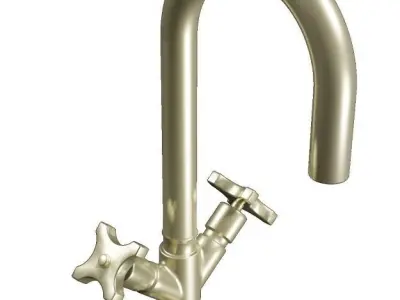 Classic Brass Mixer Faucet Low-poly 3D model