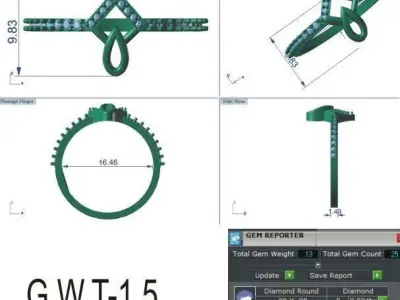 Light weight ring model  3D print model 9