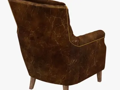 Chelsea Classic Man Room Distressed Cigar Leather Arm Chair 3D model