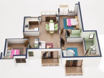3D Floor Plan Model 43 3D model
