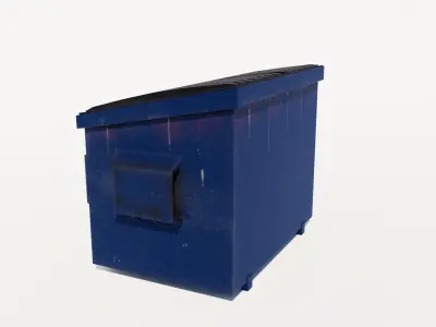 Dumpster Low-poly 3D model trash can Low-poly 3D model