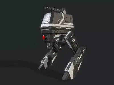Scout light Mech  Low-poly 3D model