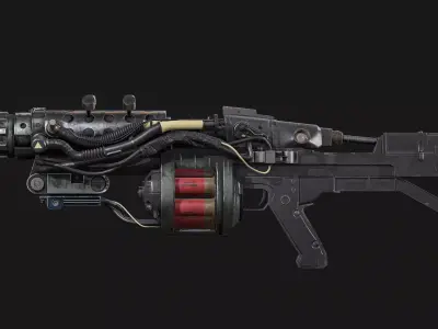 Science fiction rifle spray Low-poly 3D model