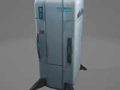 Sci-Fi Fridge 3D Model  Futuristic Refrigerator Design for Games 3D model