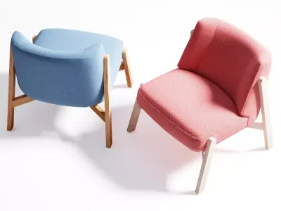 Harper pair of chairs 3D model