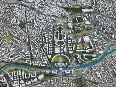 Montpellier - 3D City Model Low-poly 3D model