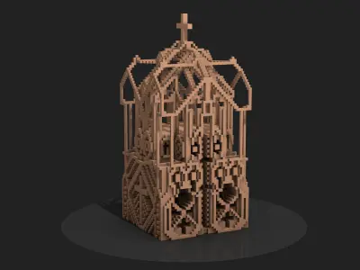 Pixel church voxel  3D model