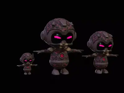 Minirobotic5Pack4 Low-poly 3D model