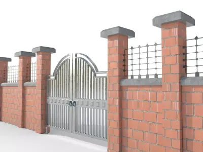 Garden Wall - PBR Low-poly 3D model