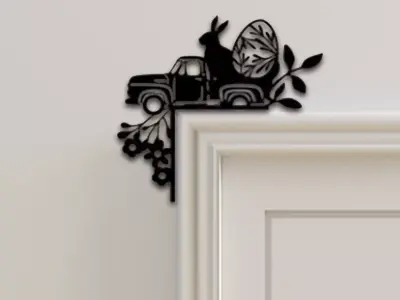 Rabbit Door Corner Decor 3D print model get