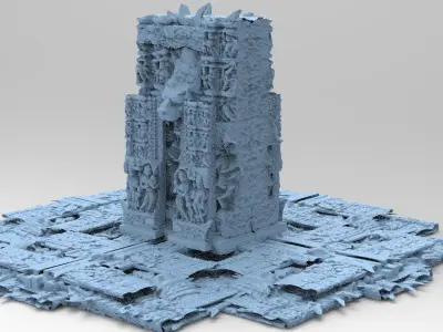 Babylonian Ancient Stone 4 models  3D model