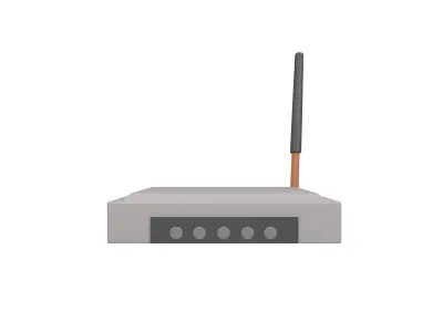 Cartoon Wifi Router v2 001 Low-poly 3D model