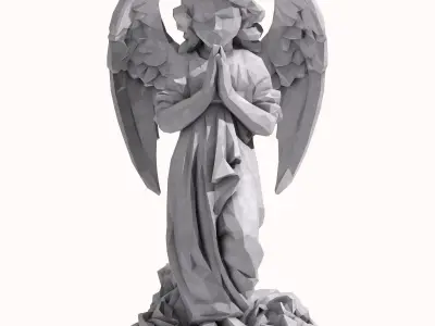 Angel statue low poly 3D print model