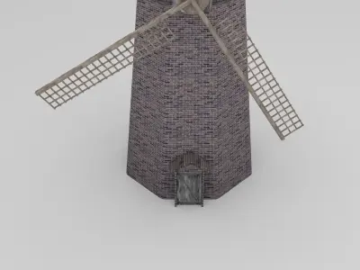Animated wind mill 3D model