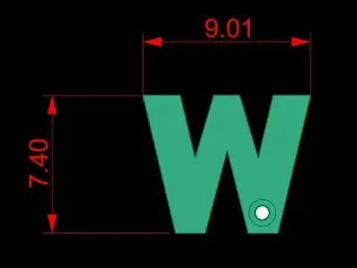 Alphabet W Pendant  3D print model