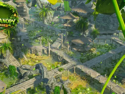Lost Canopy Village Unreal Engine 5 Environment Pack Low-poly 3D model