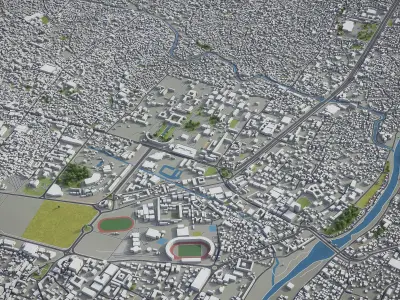 Kathmandu - 3D City Model Low-poly 3D model