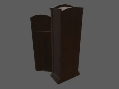 Old Vintage Big Floor Clock Low-poly 3D model