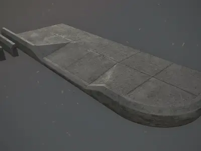 Sidewalk - Modular Set 1  Color Options Low-poly 3D model