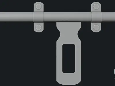 Old padlock door Low-poly 3D model