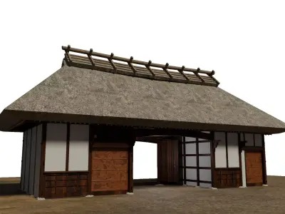 Japanese Long Gate called NAGAYA-MON 3D model