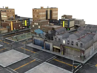 STREET PROPERTY ELEMENT ASSET Low-poly 3D model Low-poly 3D model