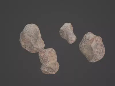 Rock Stone Low-poly 3D model 5