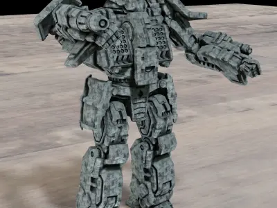 Freddy Axehand Combat Mecha  3D print model